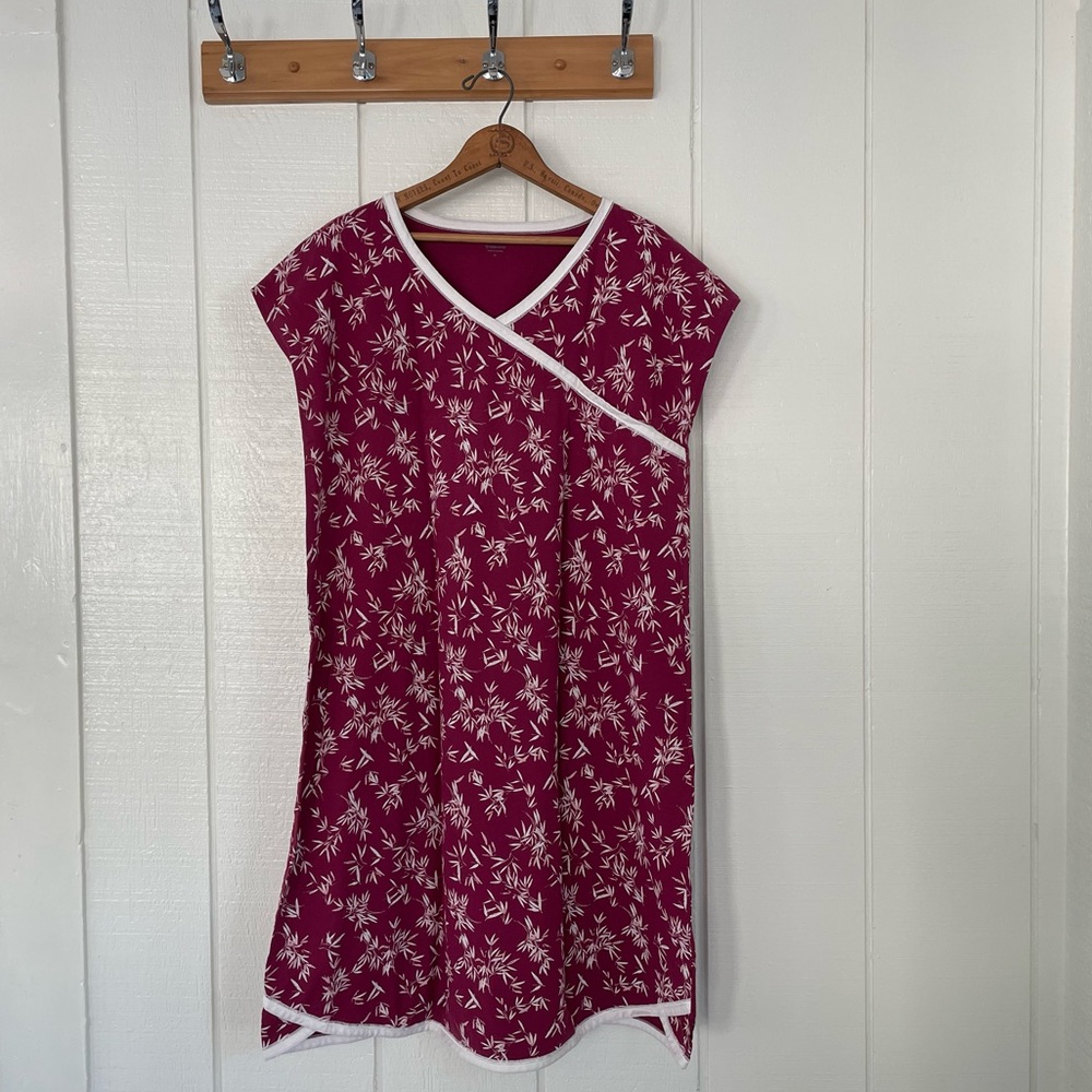 Garnet Hill Asian Wrap Organic Cotton A-Line Gown